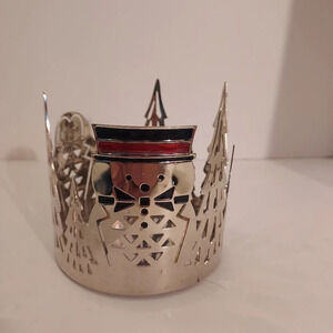Yankee Candle Jackson Frost and Party Penguin Jar Holder - Silver